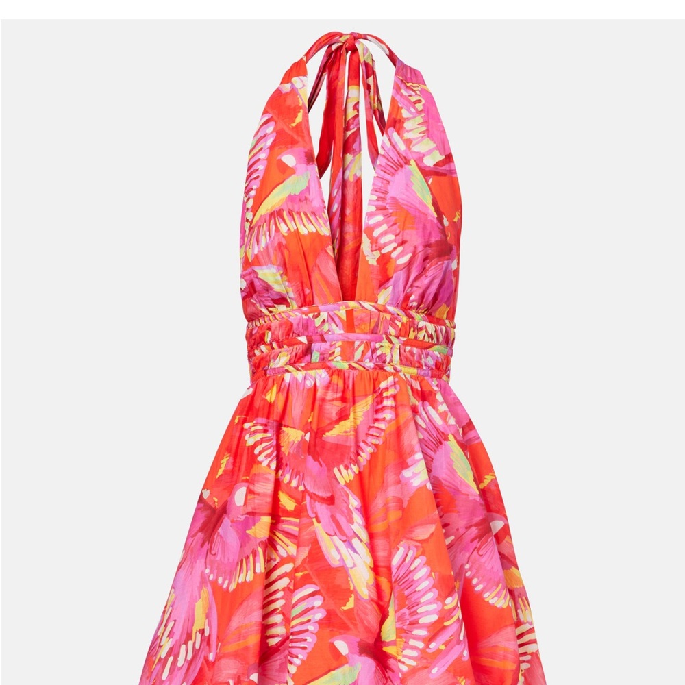FARM Rio Vibrant Pink and Orange Mini Dress